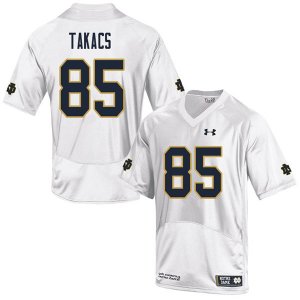 Notre Dame Fighting Irish Men's George Takacs #85 White Under Armour Authentic Stitched Big & Tall College NCAA Football Jersey VSU3899GZ